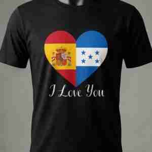 camiseta corazon españa honduras